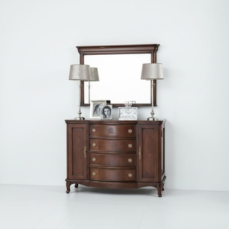 Spiegel + Kommode Schrank Kommoden Anrichte Schlafzimmer Set Holz
