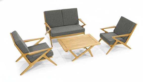 Stilvolle Garten MÃ¶bel Designer 2-Sitzer 2x Polster Sessel Couchtisch