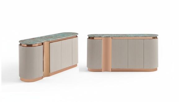 Stilvolle Sideboard Kommode Anrichte Spiegel Holz Esszimmer SchrÃ¤nke Set beige