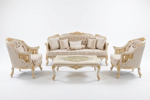 Stilvolle Wohnzimmer MÃ¶bel Sofagarnitur Set Wohnzimmer Sofa 2x Sessel