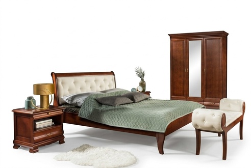 Stilvoller Bett Chesterfield 2x Nachttische MÃ¶bel Kleiderschrank Schlafzimmer