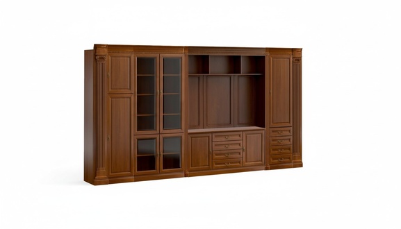 Stilvoller Brauner Arbeitszimmer Schrank Designer EckschrÃ¤nke Holz MÃ¶bel