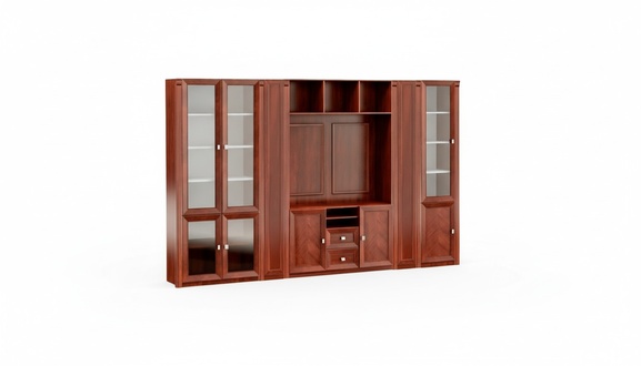 Stilvoller Brauner Arbeitszimmerschrank Massivholz MÃ¶bel GlastÃ¼ren MÃ¶bel