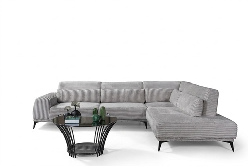 Stilvolles Ecksofa L-Form Luxus Wohhnzimmer Wohnlandschaft Sofas Couchen