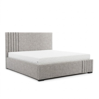 Stilvolles Graues Doppelbett Design Schlafzimmer Betten GroÃes Kopfteil