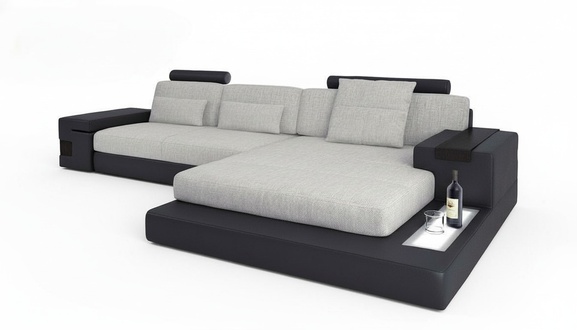 Stoff L-Form Couch Wohnzimmer Ecksofa moderne Design Textil groÃes Sofa Modern