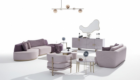 Stoffsofas Sofagarnitur GroÃe Wohnlandschaft Rosa Set 3tlg Sofa Modern
