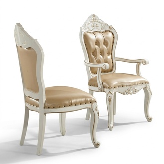 Stuhl Esszimmer Sessel StÃ¼hle Holz Beige Lehnstuhl Einsitzer Barock