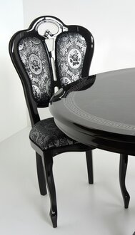 Stuhl Schwarz Silber Design Wohnzimmer Esszimmer Holz StÃ¼hle Polster