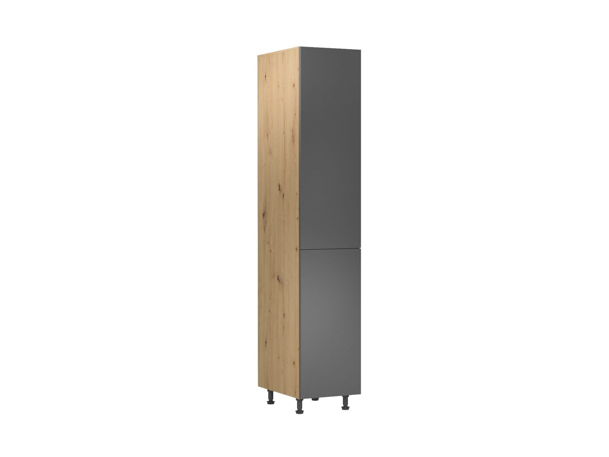 Moderner KÃ¼chenhochschrank mit zwei TÃ¼ren in Grau fÃ¼r KÃ¼chenmÃ¶bel-Set D40SP