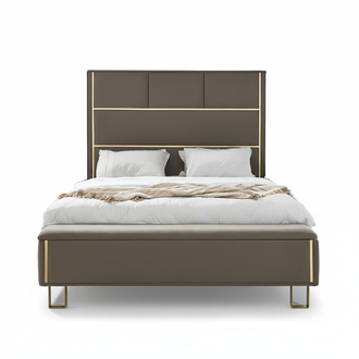 Taupe Polster Betten Doppelbett Holz Schlafzimmer MÃ¶bel Hotel Polster 180x200