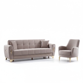 Textilsofa Luxus Design Sofa Set 3+1 Sitzer Komplett Wohnzimmer MÃ¶bel