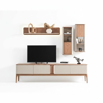 TV-MÃ¶bel & SchrankwÃ¤nde Wohnwand rtv Lowboard Schrank WohnwÃ¤nde Beige