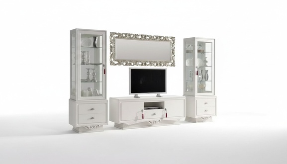 TV-StÃ¤nder Italienische Wohnzimmer 2x Vitrine Luxus tv Sideboard WeiÃ