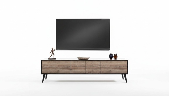 TV StÃ¤nder RTV Lowboard Wohnzimmer Modern Braun Holz Sideboard Tisch