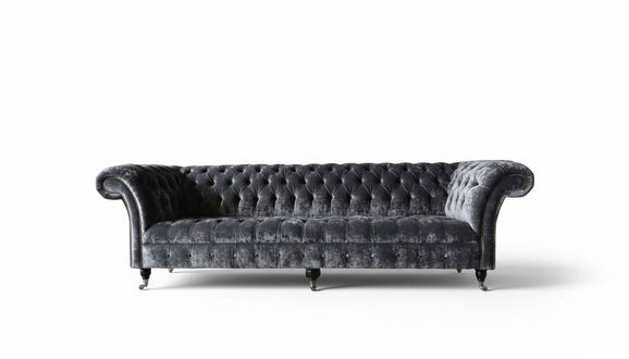 Viersitzer Sofa 4 Sitzer Sofas Textil Modern Design Stoff Polyester Grau