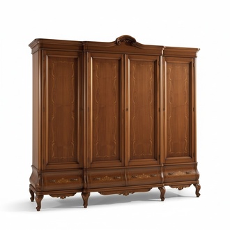 ViertÃ¼riger Brauner Kleiderschrank Klassische Schlafzimmer MÃ¶bel Holz