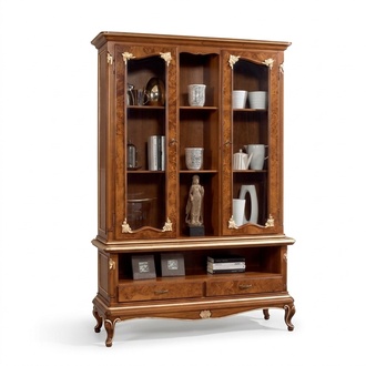 Vitrine Glas Schrank SchrÃ¤nke Vitrinen Holz Anrichte Italienische MÃ¶bel Braun