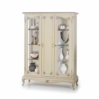 Vitrine WeiÃ Glasschrank Design Klassische Schrank Luxus Holz MÃ¶bel Vitrinen Neu