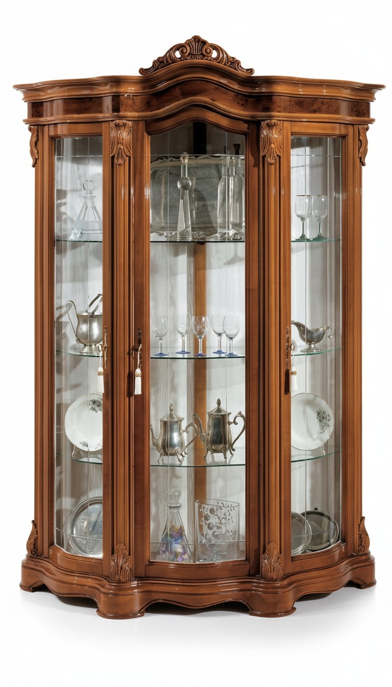 Vitrinen Glas Schrank Vitrine Wohnzimmer Holz Anrichte Italienische MÃ¶bel Regal