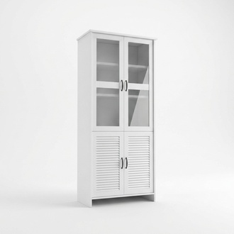 Vitrinenschrank WeiÃ MDF Glas modern elegant