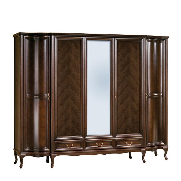 Klassische SchrÃ¤nke Schrank Kleiderschrank Schrankwand 5 TÃ¼ren Holz