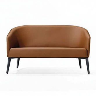 Wartezimmer MÃ¶bel Design-Sofa Lounge MÃ¶bel Leder Sofa 2 sitzer Zweisitzer Braun