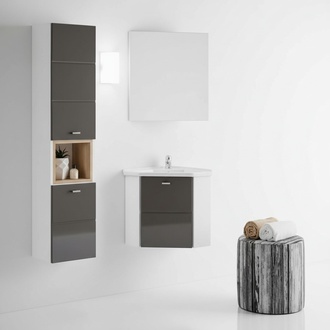 Waschplatz BadmÃ¶bel Badezimmer Eckwaschtisch Set Waschtisch
