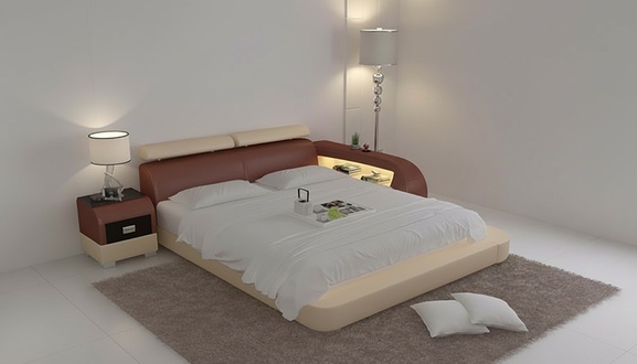 Wasserbett Hotel Doppelbett Betten Mit USB Komplett Lederbett Polsterbett Wasser