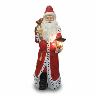 Weihnachtsmann Figur Statue Aussenleuchte Realistisch Dekoration Nikolaus
