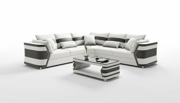 WeiÃ Eckgarnitur Luxus Ledersofa Ecksofa Couch Sofa Wohnzimmer Modern