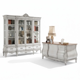 WeiÃe BÃ¼ro MÃ¶bel Schreibtisch BÃ¼cherregal Luxus Tisch Regal Einrichtung