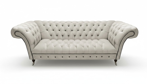 WeiÃe Chesterfield Kunstleder Couch Wohnzimmer SitzmÃ¶bel Edler 3-Sitzer