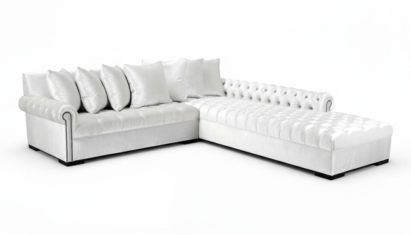 WeiÃe Ecksofa Sofa Stoff Chesterfield Design Couchen Polster Sofas Luxus MÃ¶bel