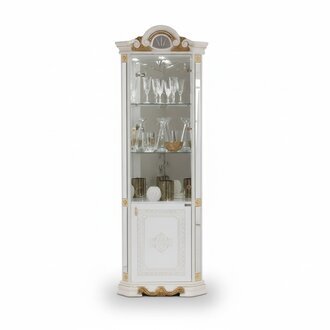 Weisse Eckvitrine Glasschrank Eckvitrinen SchrÃ¤nke Regal Italienische MÃ¶bel