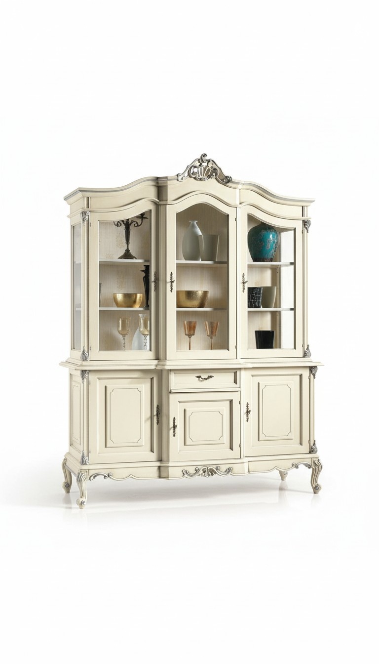 Vitrine Italienische MÃ¶bel Vitrinen Anrichte Schrank Glas SchrÃ¤nke WeiÃe Farbe