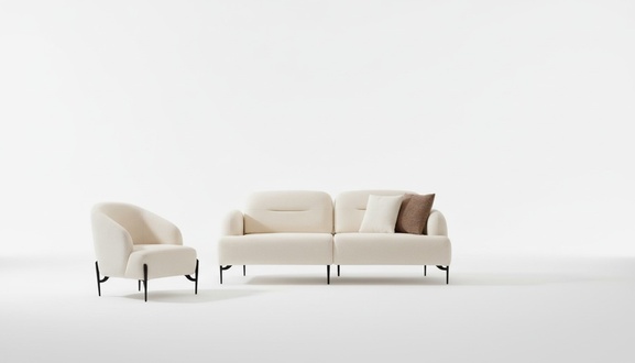 WeiÃe Wohnzimmer Designer Garnitur 3 Sitzer Polster Sessel 2tlg Set Neu