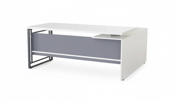 WeiÃer BÃ¼rotisch Arbeitszimmer Holz L-Form Eckschreibtisch Laptoptisch