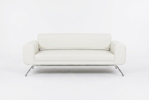 WeiÃer Dreisitzer Luxus EdelstahlfÃ¼Ãe TextilmÃ¶bel BÃ¼ro Couch Modern