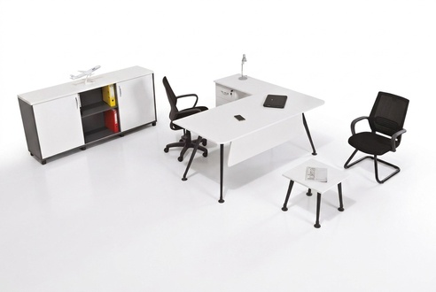 WeiÃer Eckschreibtisch ArbeitszimmermÃ¶bel BÃ¼roschrank Couchtisch Tisch 3tlg