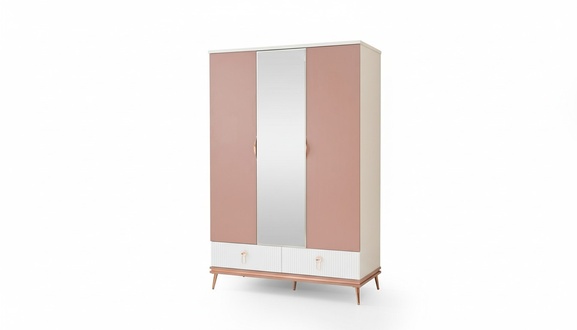 WeiÃer Kinderzimmer Kleiderschrank Designer 3-TÃ¼riger Holz Schrank