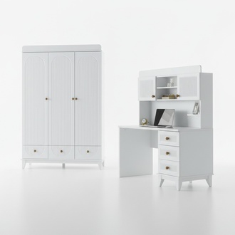 WeiÃer Kinderzimmer Schrank Schreibtisch Kleiderschrank Luxus Holz SchrÃ¤nke Neu
