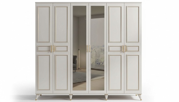 WeiÃer Kleiderschrank Glasschrank Schlafzimmer Designer Holz MÃ¶bel Neu