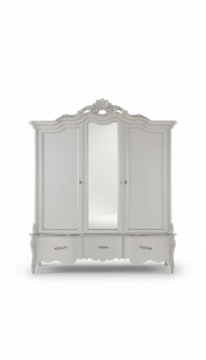 WeiÃer Kleiderschrank Massivholz MÃ¶bel Schlafzimmer Designer GlastÃ¼ren