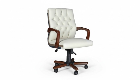 WeiÃer moderner BÃ¼rostuhl aus Holz und Textil