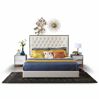 WeiÃes Chesterfield GroÃes Bett Schlafzimmer MÃ¶bel Designer Betten Neu