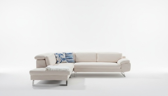 WeiÃes Eck-Polstersofa L-Form Sofas Wohnzimmer Moderne Wohnlandschaften