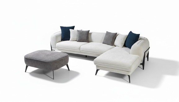 WeiÃes Ecksofa L-Form Couch Wohnzimmer Couchen Sofas Moderne Sofas