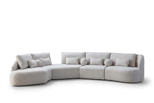 WeiÃes Ecksofa Modernes L-Form Sofa Wohnzimmer Couchen Holzgestell Sofa