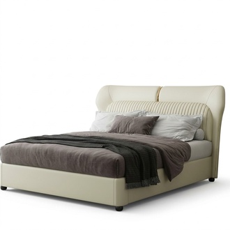 WeiÃes Edelstahlbett Moderne Schlafzimmer Betten Luxus Holzgestell Neu